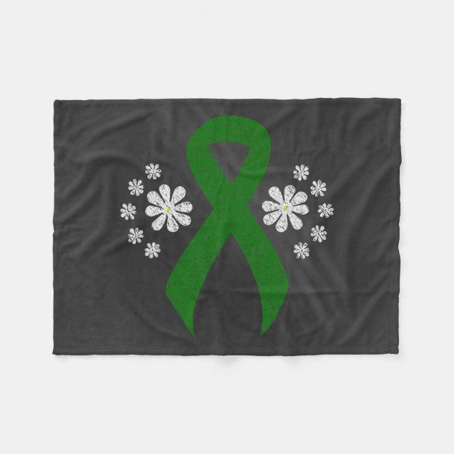 Chalkboard Green Awareness Ribbon Fleece Blanket (Front (Horizontal))