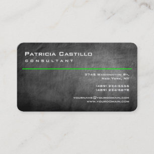 Chalkboard Green Line Modern Consultant Manager Business Card