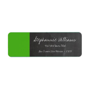 Chalkboard Green Wedding Return Label