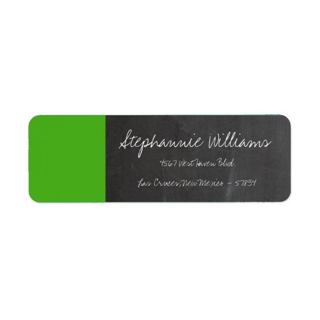 Chalkboard Green Wedding Return Label (Front)