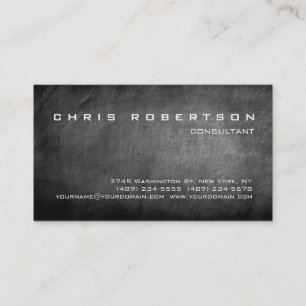Chalkboard Grey Attractive Charming Business Card