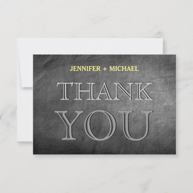 Chalkboard Grey Charming Thank You Greeting Card (Front)
