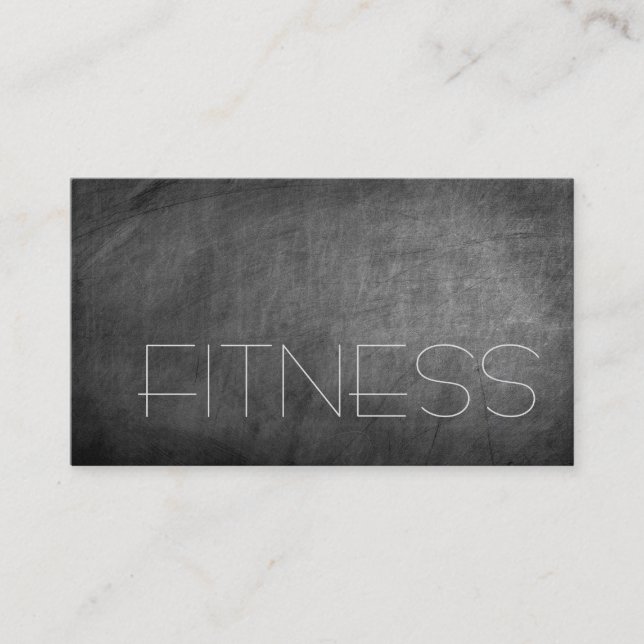 Chalkboard Grey Fitness Sport Business Card (Front)