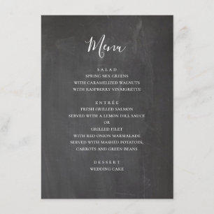 Chalkboard grey wedding. Modern simple blackboard Menu