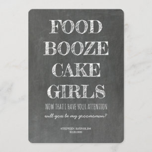 Chalkboard GROOMSMAN / BEST MAN Funny Proposal Invitation