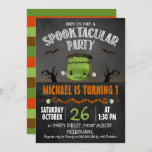 Chalkboard Halloween Frankenstein Birthday Invitation<br><div class="desc">Chalkboard Halloween Frankenstein Birthday Invitation

Cute invitation for for an October birthday invitation featuring a cute Frankenstein head,  spooky trees,  bats and eye balls.  Sure to set the mood for a little boy's Halloween themed birthday party.</div>