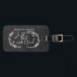 Chalkboard Hand-drawn Floral Garland Wedding Luggage Tag<br><div class="desc">Featuring rustic floral garland hand-drawn illustrations and stylish script on a chalkboardt background. Personalise with your names and address information. Designed by Thisisnotme©</div>
