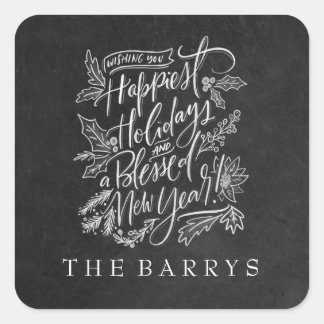 Chalkboard Happest Holidays Sticker