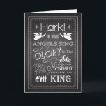 Chalkboard Hark The Herald Angels Sing Card<br><div class="desc">Chalkboard Christian Christmas card with the song,  ‘Hark! The Herald Angels Sing’,  with angels,  north star,  swirls,  and the three wise men. Give this trendy card to the Christian in your life to celebrate the birth of Jesus Christ.</div>
