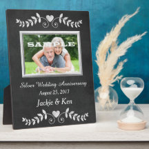 Chalkboard Heart Silver Anniversary Keepsake
