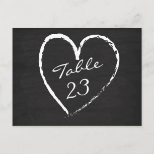 Chalkboard Heart Table Numbers Postcard