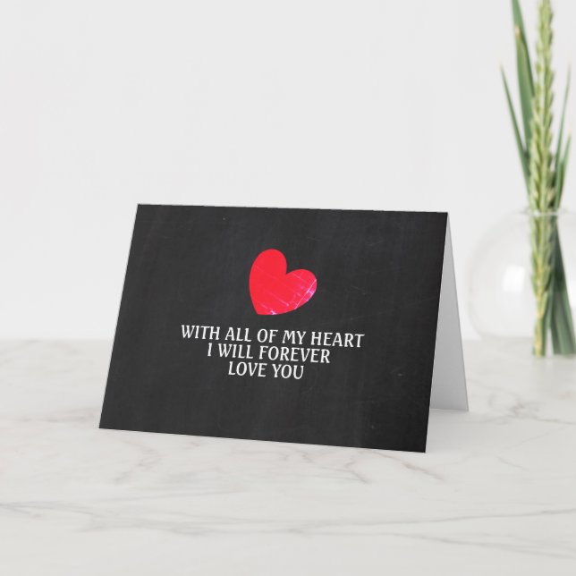 Chalkboard Heart, Valentine's Day Card (Front)