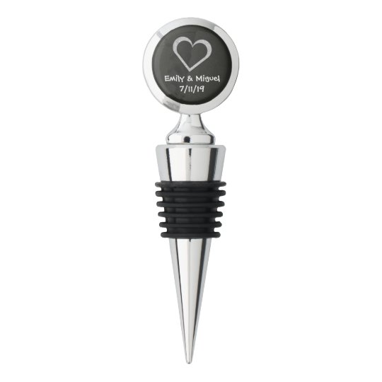 Chalkboard Heart Wedding Favour Wine Stopper