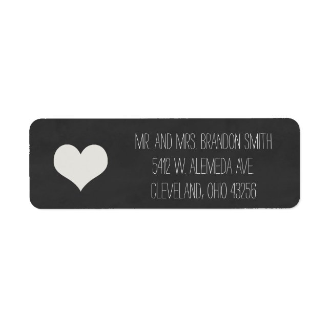 Chalkboard Heart Wedding Labels (Front)