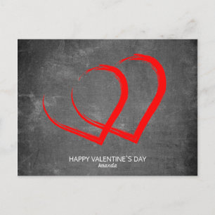 Chalkboard Hearts Modern Valentine`s Day Holiday Postcard