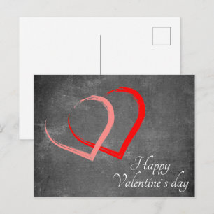 Chalkboard Hearts Valentine`s Day Elegant Holiday Postcard
