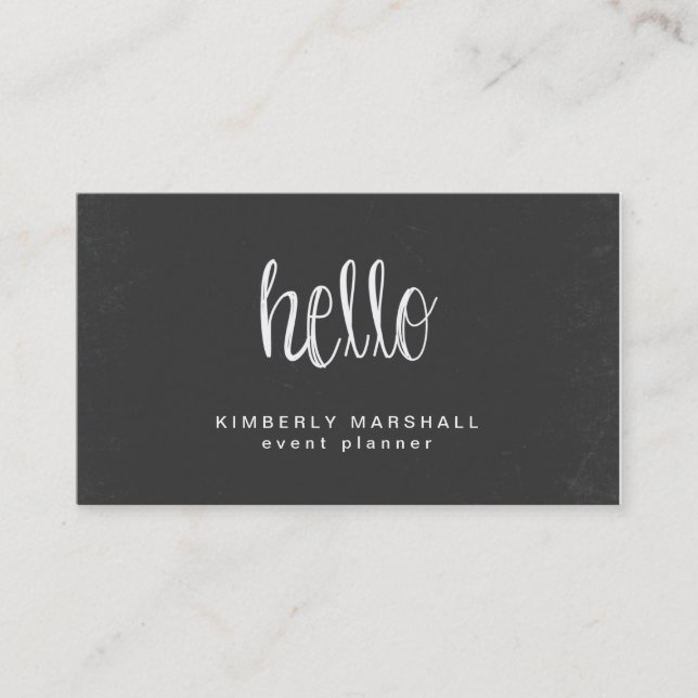 Chalkboard Hello Cartes de visite (Devant)