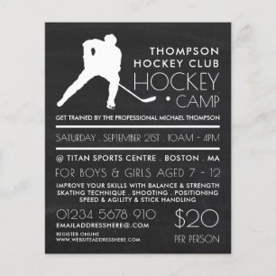 Chalkboard, Hockey Camp Advertising Flyer