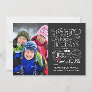 Chalkboard Holiday Flat Photo Cards