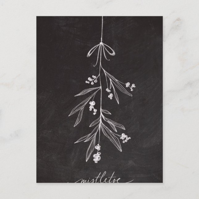 Chalkboard Holiday Mistletoe - Christmas (Front)