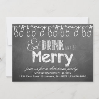 Chalkboard Holiday Party Invitation