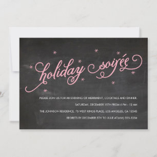 Chalkboard Holiday Soirée Christmas Party Invite