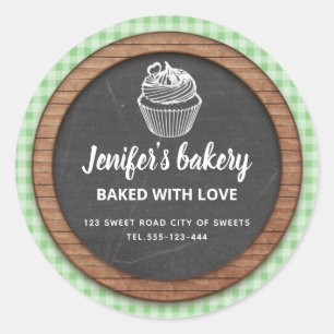 Chalkboard Homemade cupcakes and treats Classic R Round Sticker