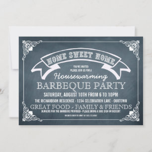 Chalkboard Housewarming BBQ Party Invitation
