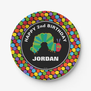 Chalkboard Hungry Caterpillar Happy Birthday Paper Plate