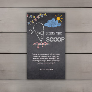 Chalkboard Ice Cream Scoop Drawing Baby Shower Enclosure Card
