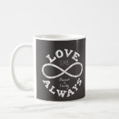 Chalkboard Infinity Love Wedding Date and Names Coffee Mug (Left)