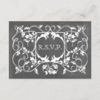 Chalkboard Inspiré Rose mariage RSVP