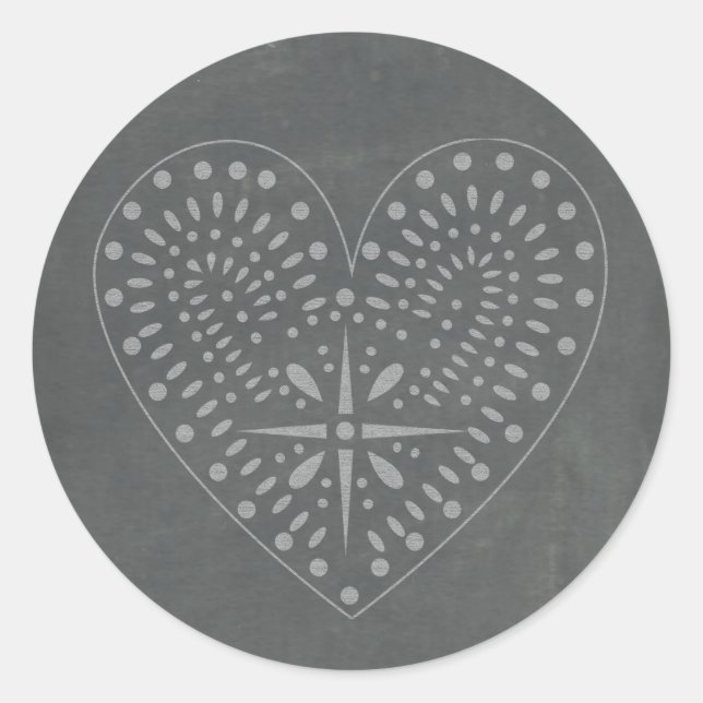 Chalkboard Inspired Heart Sticker (Front)