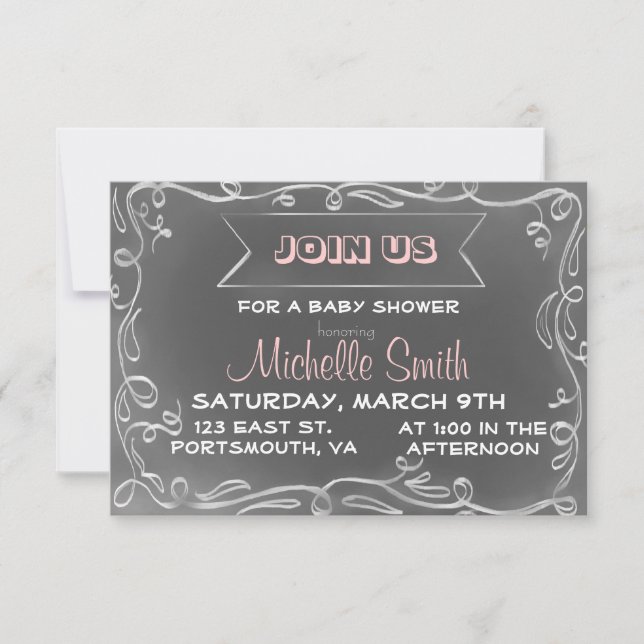 Chalkboard Inspired Invitation (Front)