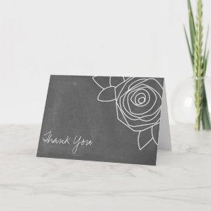 Chalkboard Inspired Rose Thank You Card