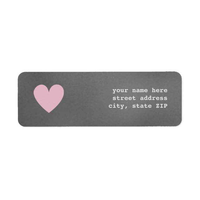 Chalkboard Inspired Valentine's Address Label (Front)