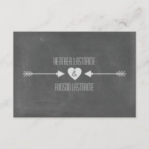 Chalkboard Inspired White Arrows Wedding R.S.V.P. RSVP Card