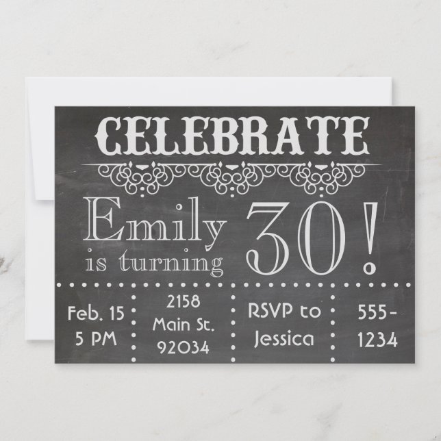 Chalkboard Invitation: Celebrate Invitation (Front)