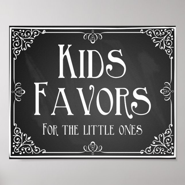 Chalkboard Kids sweet favour table Print (Front)