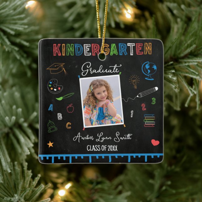 Chalkboard Kindergarten Graduation Ornement (Arbre)