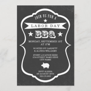 Chalkboard Labour Day Barbecue Invitation
