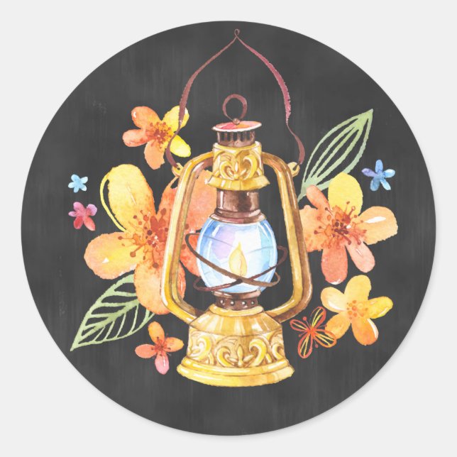 Chalkboard Lantern Sticker (Front)