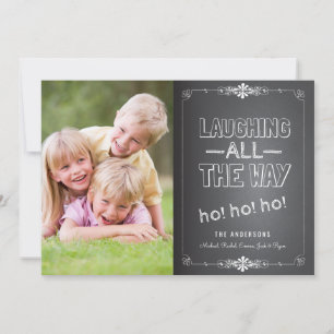 Chalkboard Laughter Ho Ho Ho Holiday Photo Card