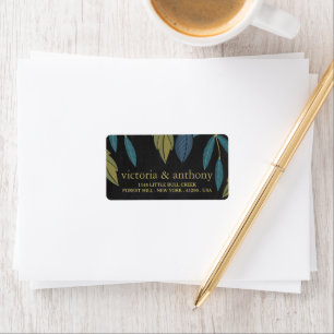 Chalkboard Leaf Wedding Label