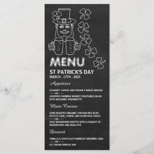 Chalkboard Leprechaun, carte de menu de la Saint P