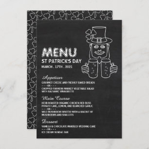 Chalkboard Leprechaun, carte de menu de la Saint P