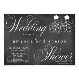 Chalkboard Lesbian Wedding Shower Invitation