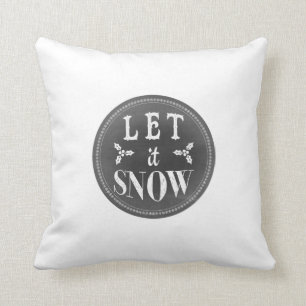 Chalkboard Let it Snow and Baby it's Cold Outside Throw Pillow