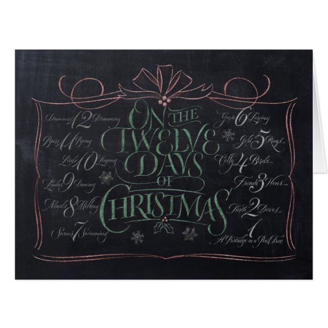 Chalkboard Lettering 12 Days of Christmas Chalk (Front Horizontal)