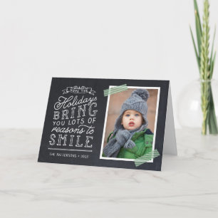 Chalkboard Lettering Holiday Photo Card